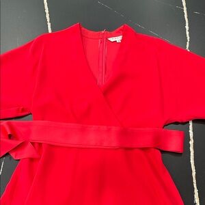 Trina Turk Bold Red V-Neck Dress